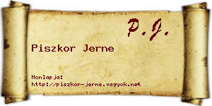 Piszkor Jerne névjegykártya